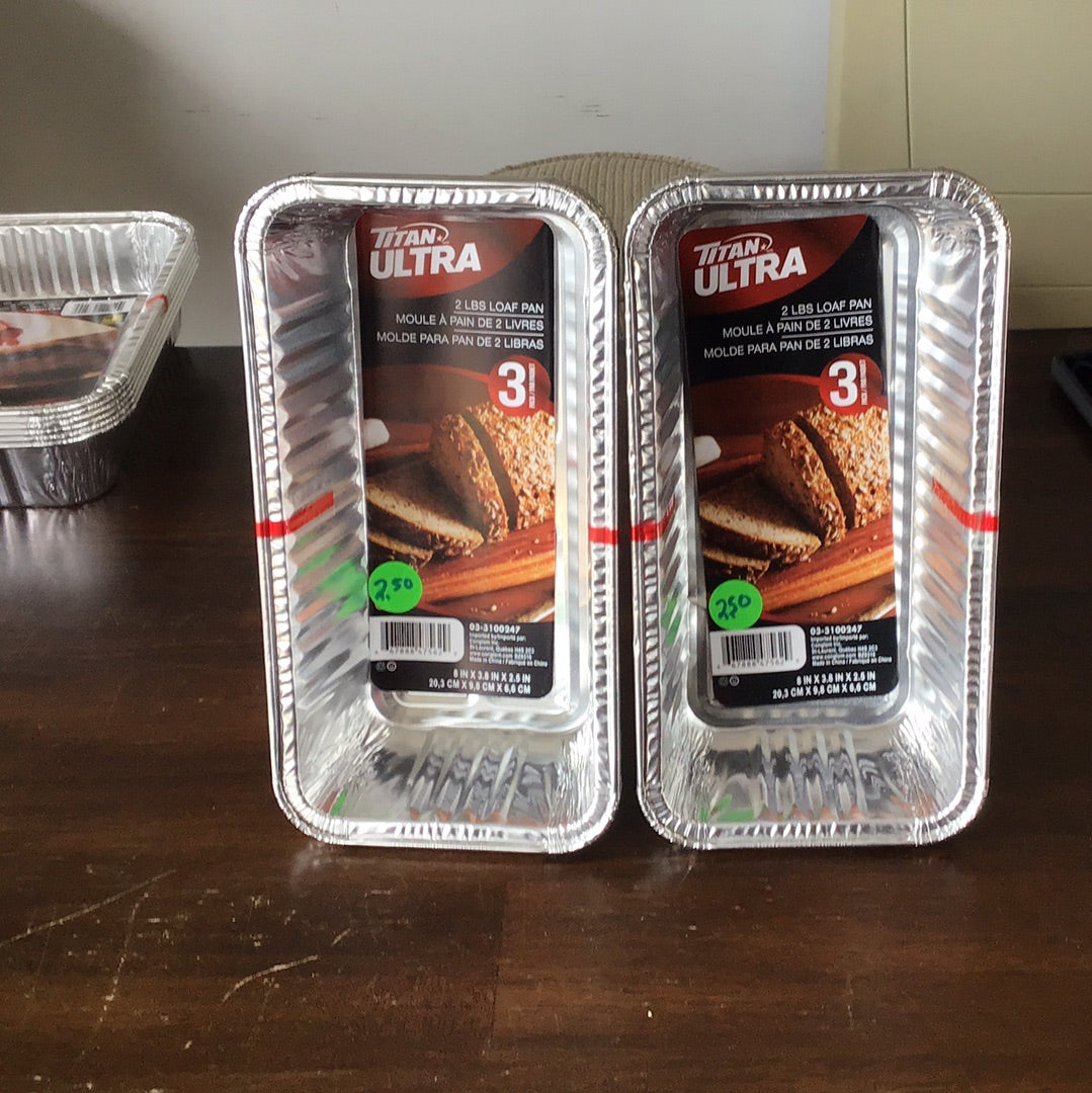 Titan Foil - Moules à pain de 2 lb en aluminum, paq. de 3, Fr