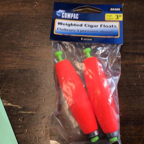 Weighted cigar floats 3”