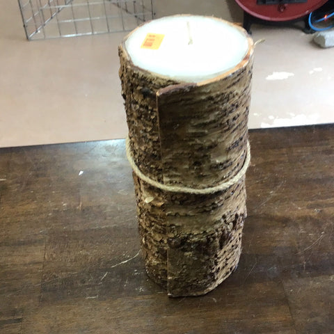 Birch bark candle