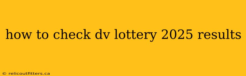 how to check dv lottery 2025 results